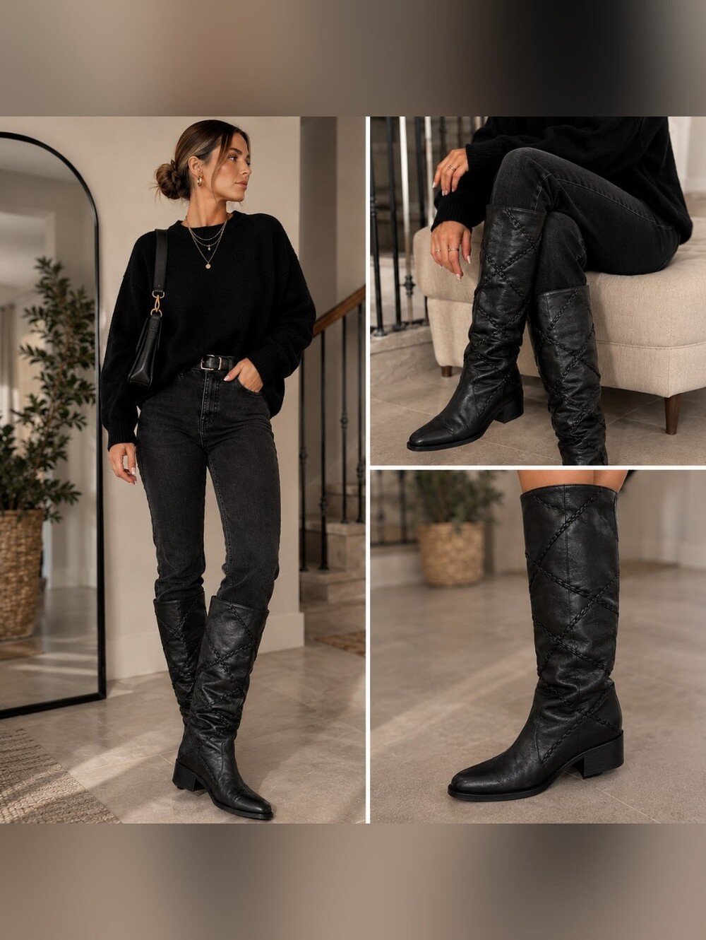 Vintage Nordstrom Made in Italy Leather Tall Boots Beautiful Detaling. - Picture 2 of 11